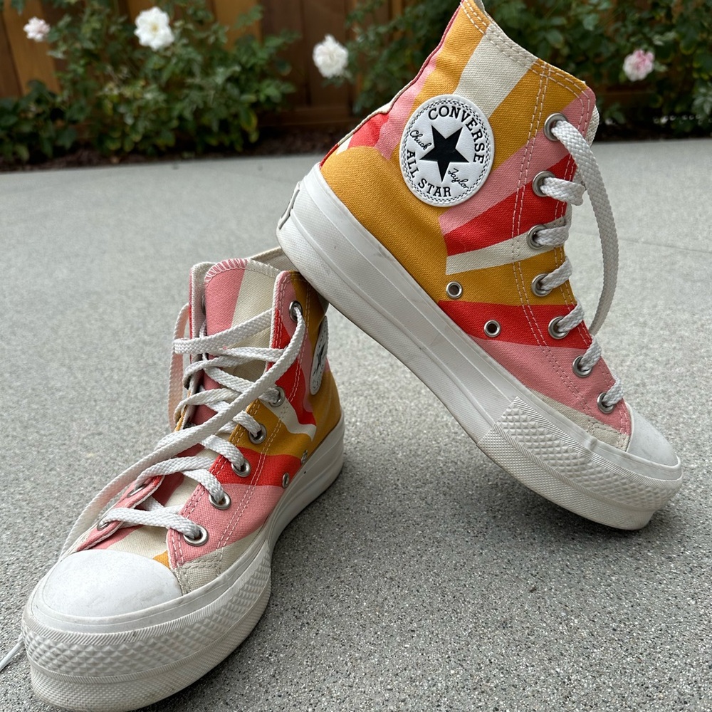 Converse Pink and Orange High-Tops